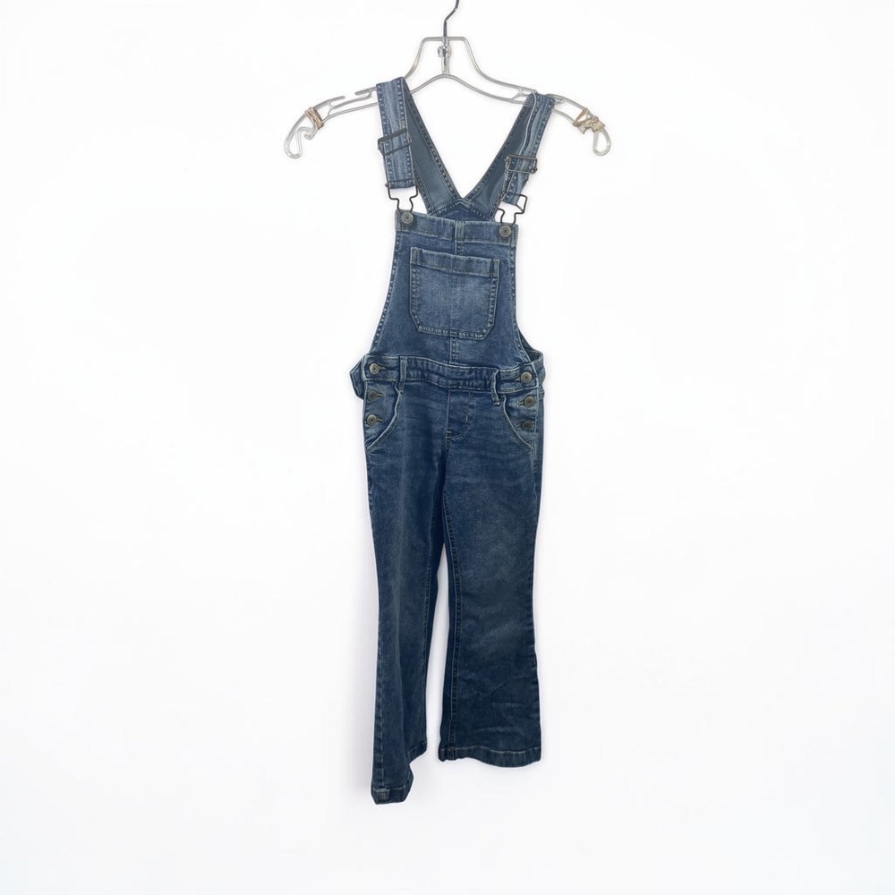 SO Girls Denim Overalls Medium Wash Stretch Bib Jeans Size 7